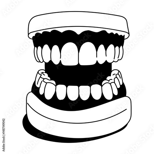 A hand drawn style illustration of denture