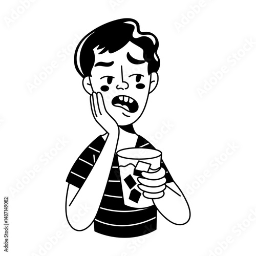 Doodle style illustration of tooth sensitivity 

