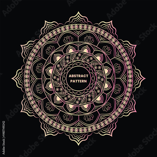  Flower luxury mandala background arabesque style