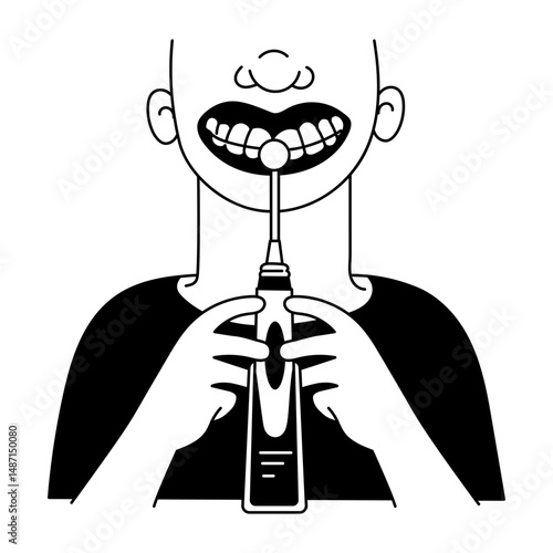 Sketchy style illustration of electric flosser
