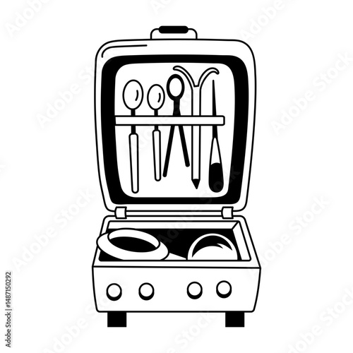 A hand drawn style illustration of dental kit
