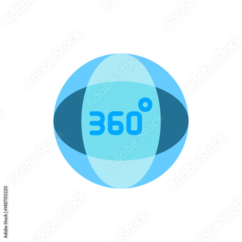 Teal Orb Representation of 360 Degree Viewpoint with Transparent Backdrop