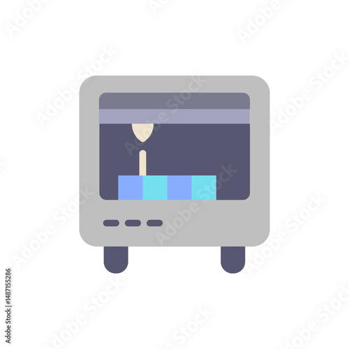 Simplified 3D Printer Icon Emphasizing Precision Crafting and Digital Manufacturing Process