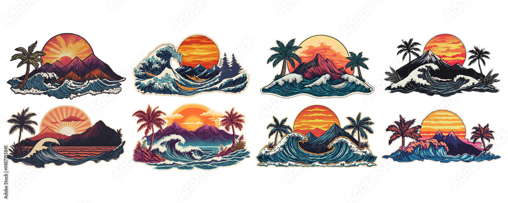 Naklejka premium Dramatic Sunset Over Mountains