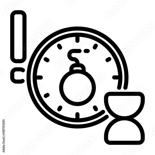 Deadline icon, line icon style