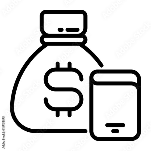 saving icon, line icon style