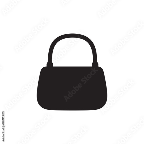 Purse Silhouette – Black Color Vector Clipart on White Background