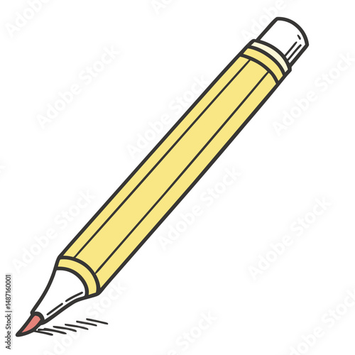 Realisti Yellow Wooden pencil vector. Adobe Illustrator Artwork