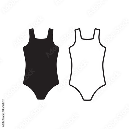 Romper Silhouette – Black Color Vector Clipart on White Background