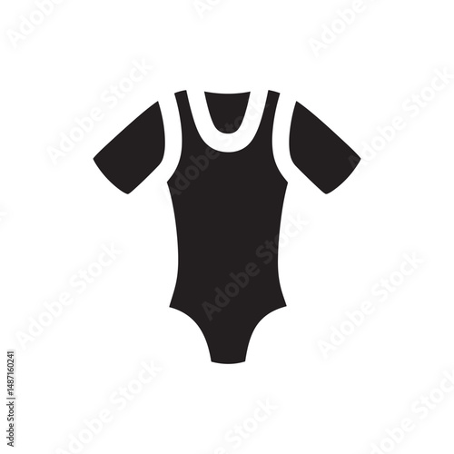 Romper Silhouette – Black Color Vector Clipart on White Background