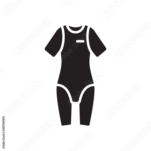Romper Silhouette – Black Color Vector Clipart on White Background