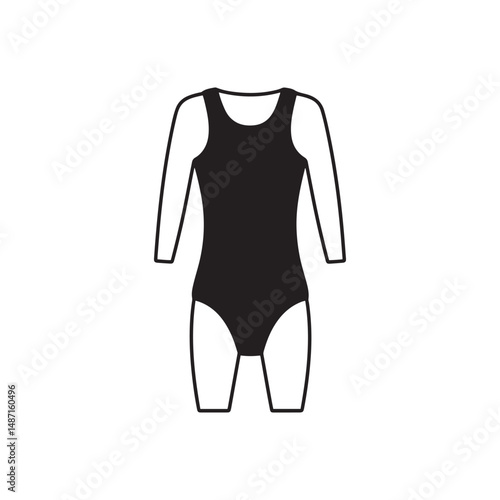 Romper Silhouette – Black Color Vector Clipart on White Background