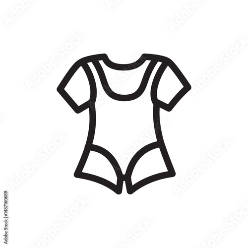 Romper Silhouette – Black Color Vector Clipart on White Background