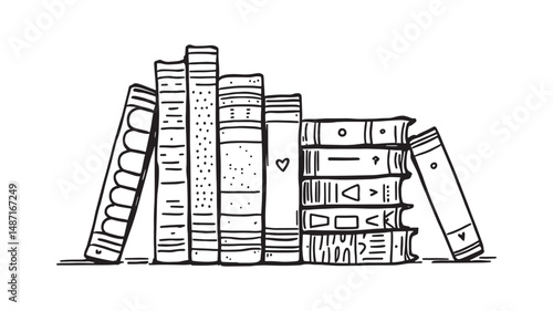 Book Club Scene line art captures cozy reading moments together