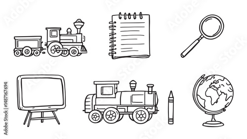 Calculator Vector Icon line art illustration for educational digital designs