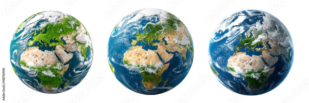 Fototapeta premium Stunning Earth Globe isolated on transparent background