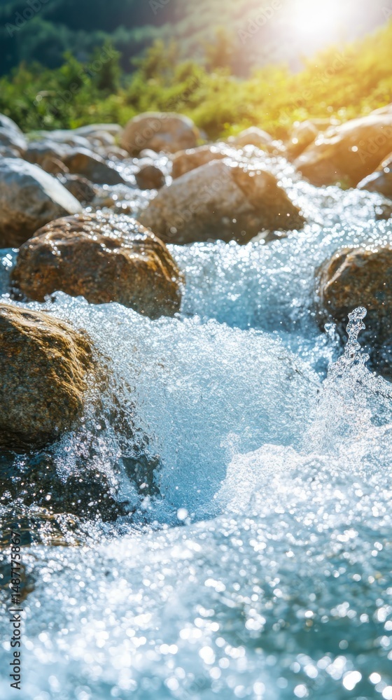 Rushing waterfall adventure mountain stream nature photography serene landscape close-up view tranquil concept Rushing waterfall adventure mountain stream nature photography serene landscape close-up view tranquil concept