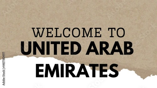 Welcome to United Arab Emirates Text Animation Modern Typography Motion Graphic