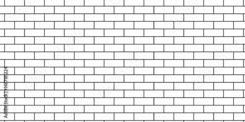 Vector empty stucco masonry pavement floor and wall limestone brickwork concrete texture. Urban white, black line cement rough row wallpaper abstract background.	
