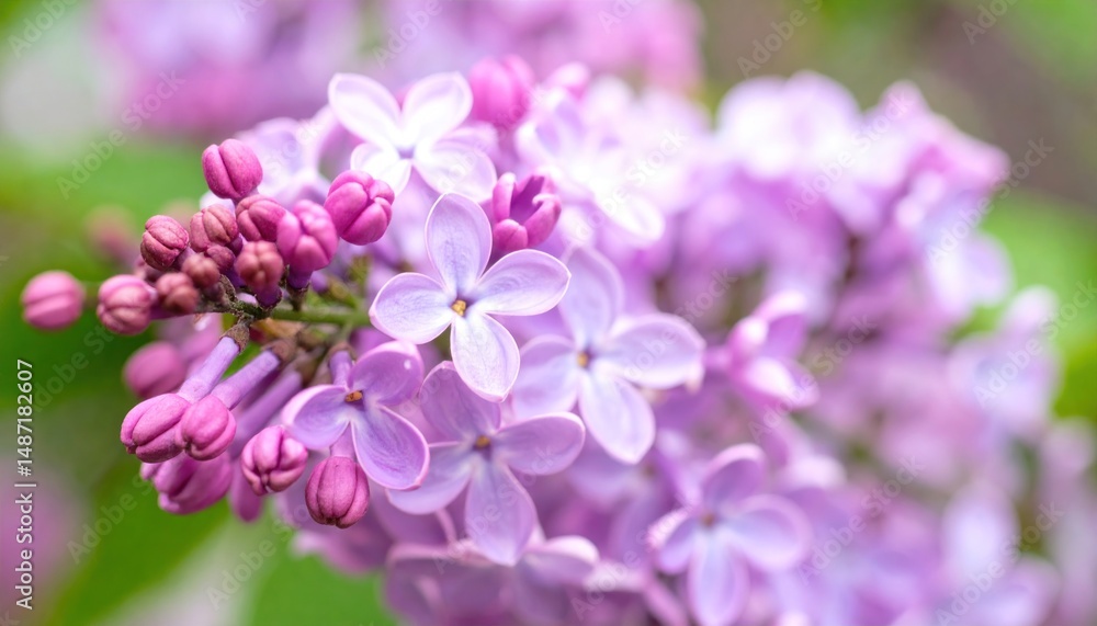 Obraz premium Delicate lilac blossoms with soft pastel hues in springtime close-up view