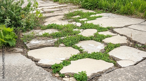 Cracked Stone Path, Weedy Growth