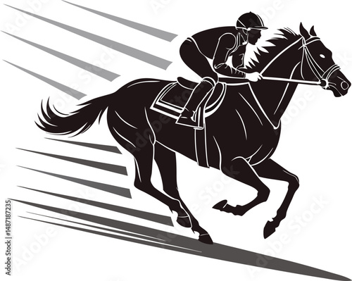 Graphic Depiction of a Galloping Racehorse