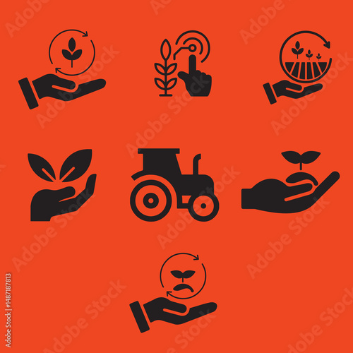 agricultural icon set 