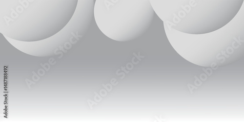 A minimalist abstract background featuring overlapping curves and circular shapes in various shades of gray, creating a smooth gradient and subtle depth