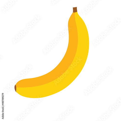 Bright Yellow Banana Illustration Tropical Fruit Vector Graphic Design