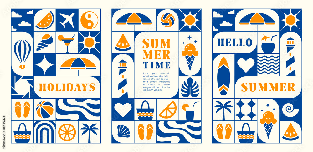 Obraz premium Summer poster set