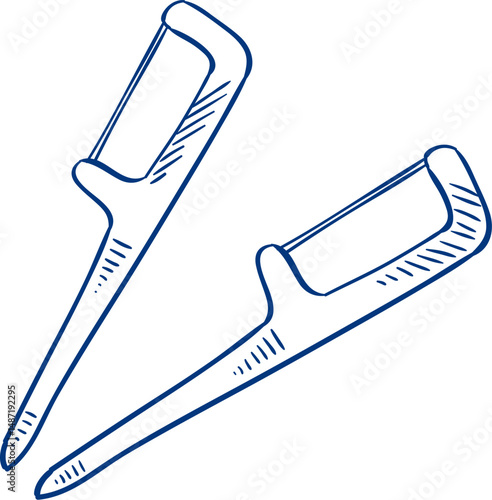 Dental Flossing Tool Icon. Dental toothpick Tool 