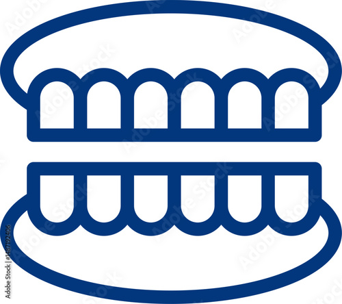 Dentures VS Teeth in a Day Implants. Human teeth. Tooth icon