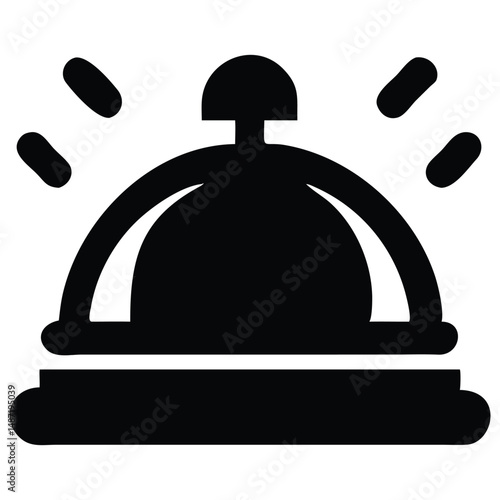 Black Service Bell Icon Reception Desk Call Button