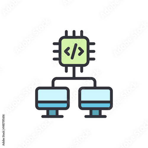 Decentralized Network With Central Processing Unit And Two Terminals