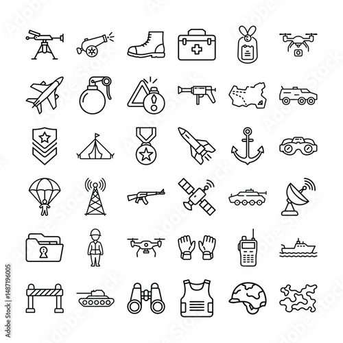 Military and Weapon Icons  Defense, Army, and Tactical Symbols