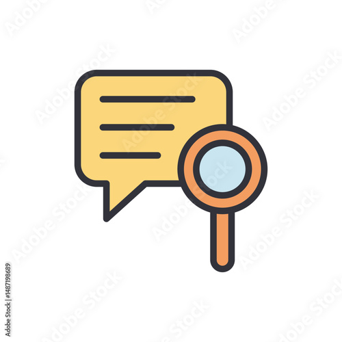 Chat Insights And Information Discovery Through Magnifying Glass Illustration
