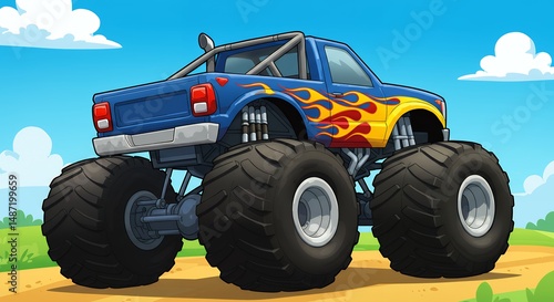 Cartoon monster truck illustration