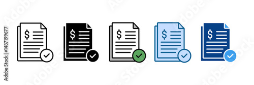 Check Mark Icon Set Multiple Style Collection