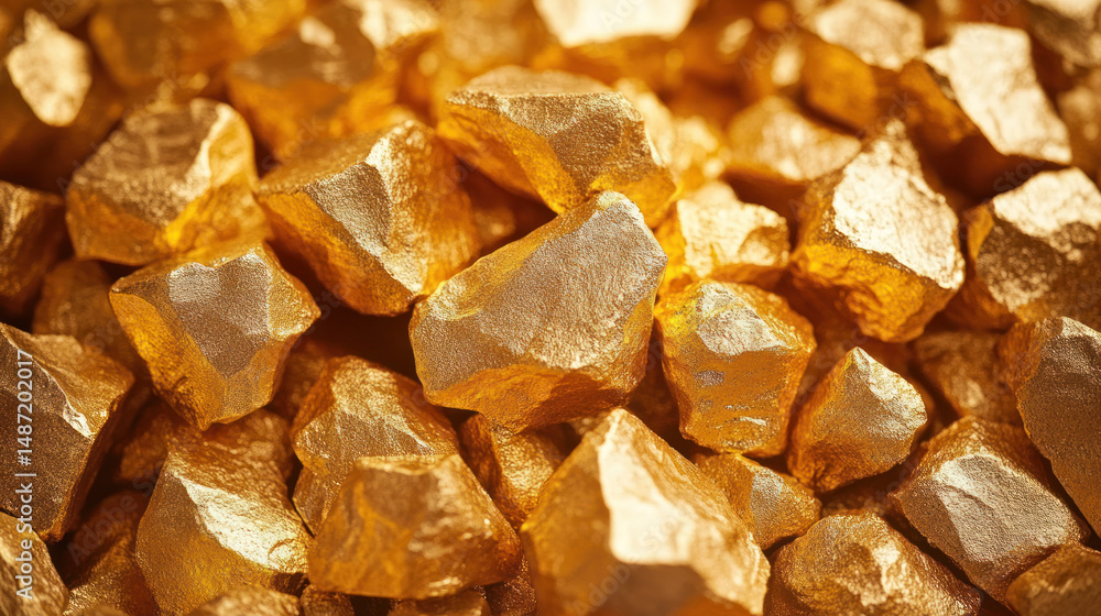 A raw gold nugget close up with shiny metallic texture and natural irregular shapes, glowing warmly in bright light A raw gold nugget close up with shiny metallic texture and natural irregular shapes, glowing warmly in bright light