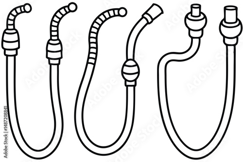 Esophagus Tubes Medical Diagram Line Art
