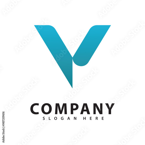 Canvas Print Letter V Simple template Logo