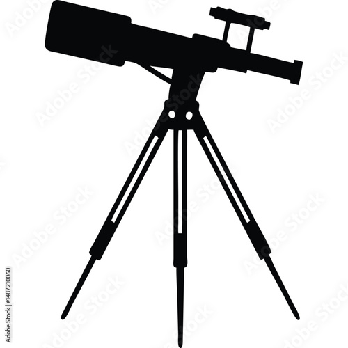 Telescope Silhouette at Night Exploring Stars and Space