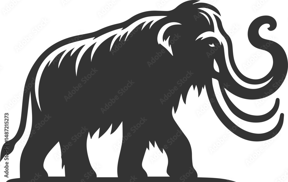 Fototapeta premium Wild animal silhouette of a mammoth vector