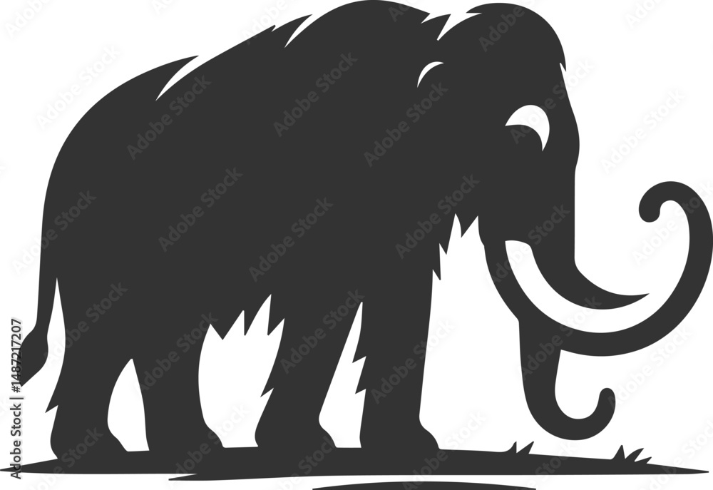 Fototapeta premium Wild animal silhouette of a mammoth vector