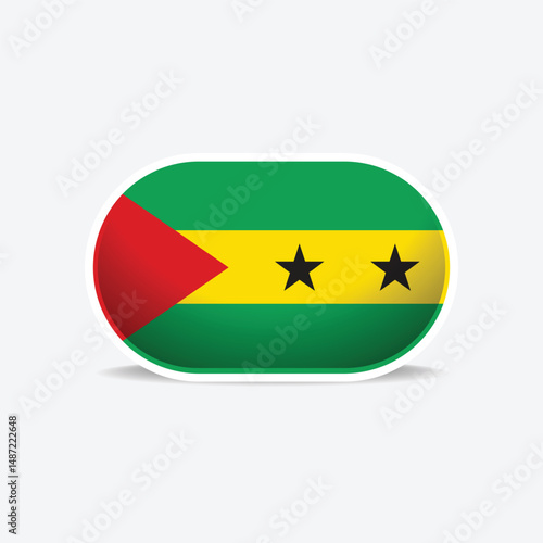sao tome and principe national flag button vector