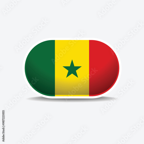 Free Download Senegal national flag button vector - GFXLoad