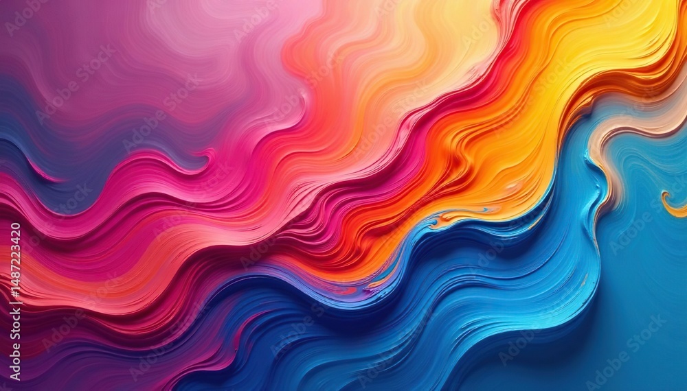 Fototapeta premium Abstract swirling paint strokes in vibrant colors, composition, movement
