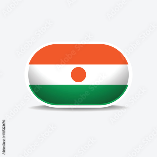 Free Download Niger national flag button vector - GFXLoad