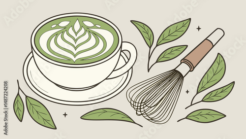 Matcha Moments – Illustrated Green Tea & Whisk Art Collection