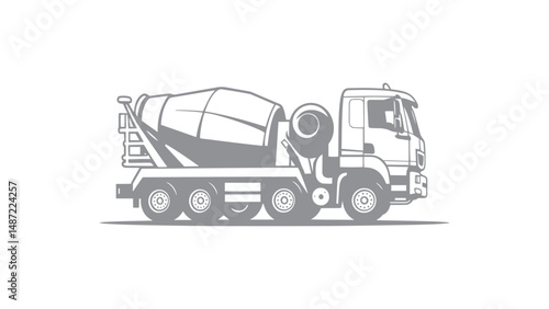 Cement mixer truck vector illustration